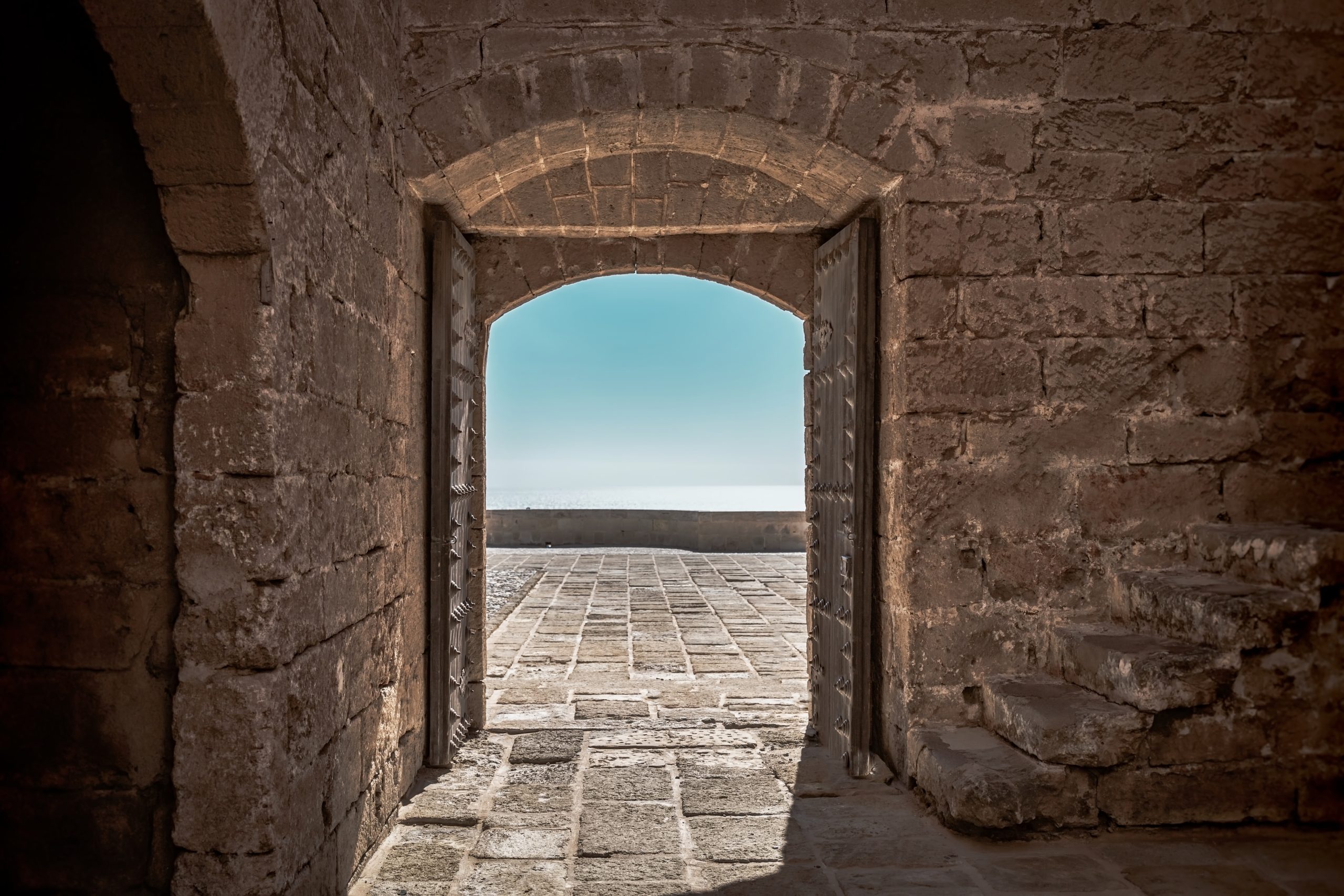 Doorway carved of stone